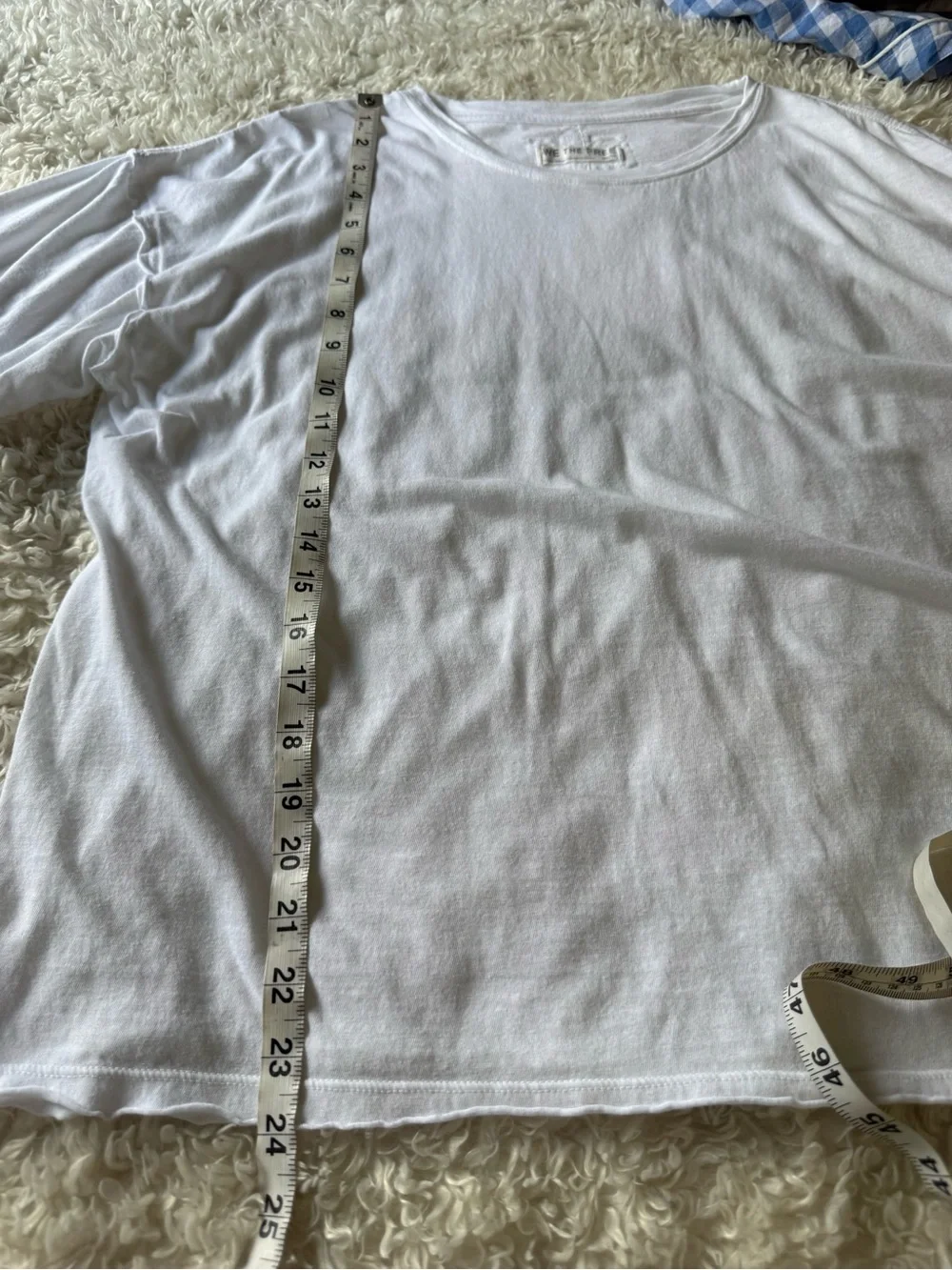 We The Free The Perfect Long-Sleeve Tee Shirt White 100% Cotton Oversized Sz XS